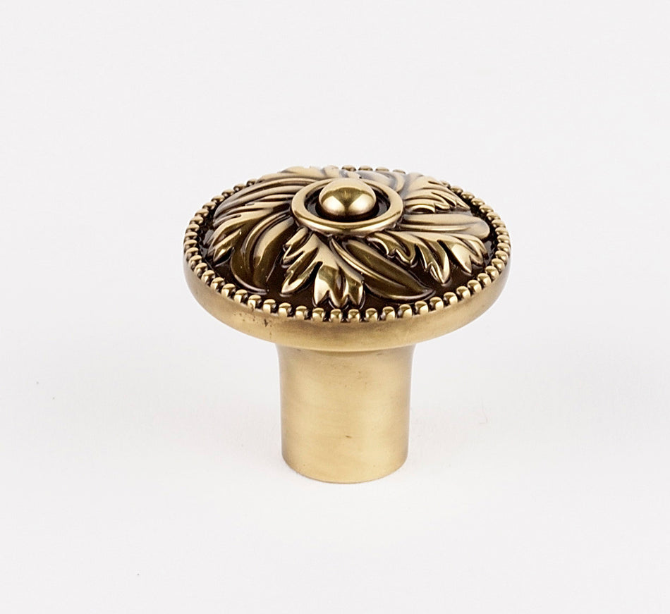 Alno A235-38-PB/NL: 1-1/2" Hickory Cabinet Knob - Unlacquered Brass