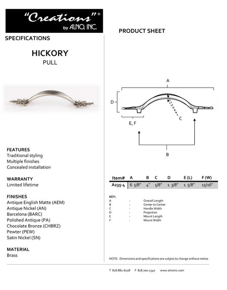 Specificaton Sheet