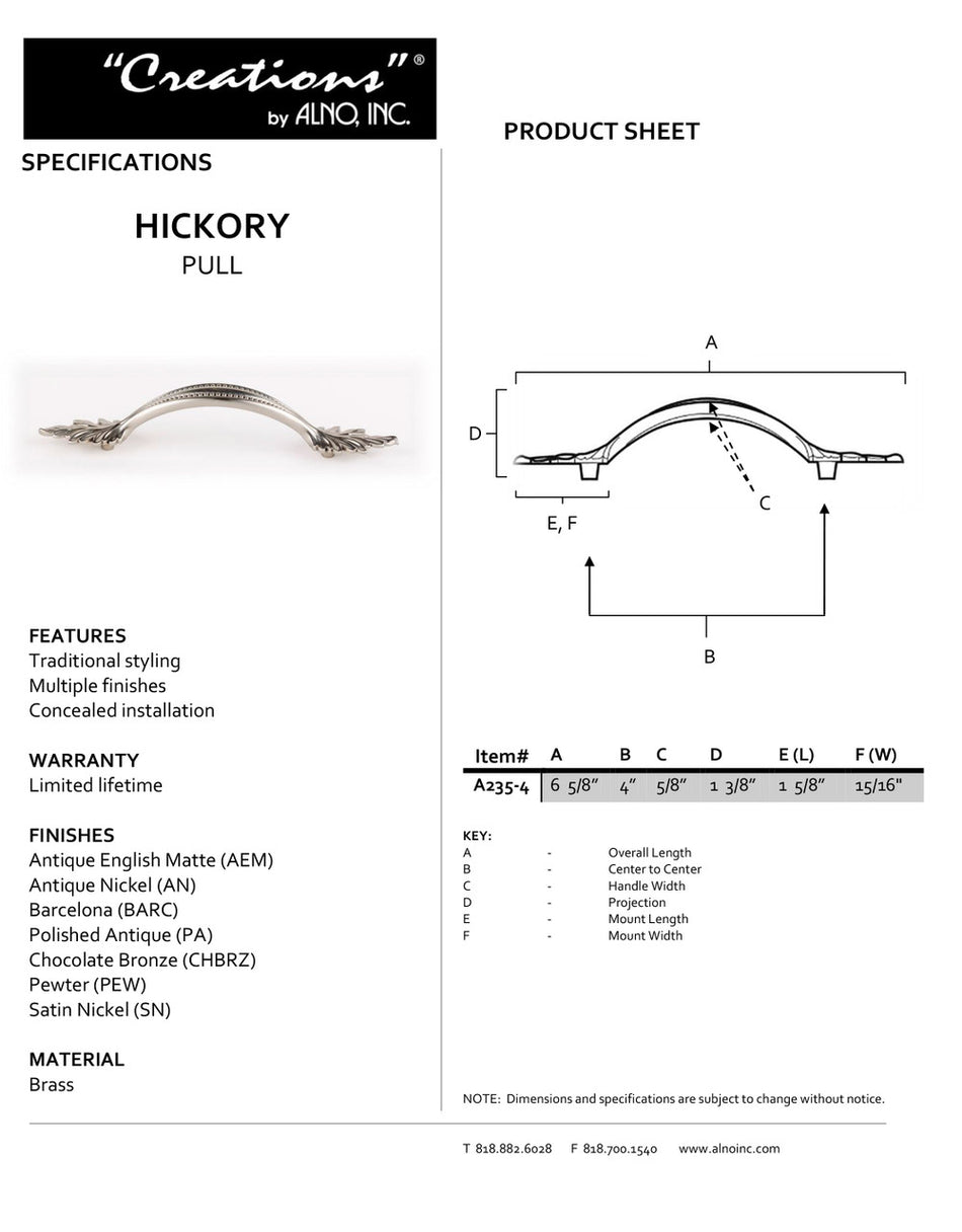 Specificaton Sheet