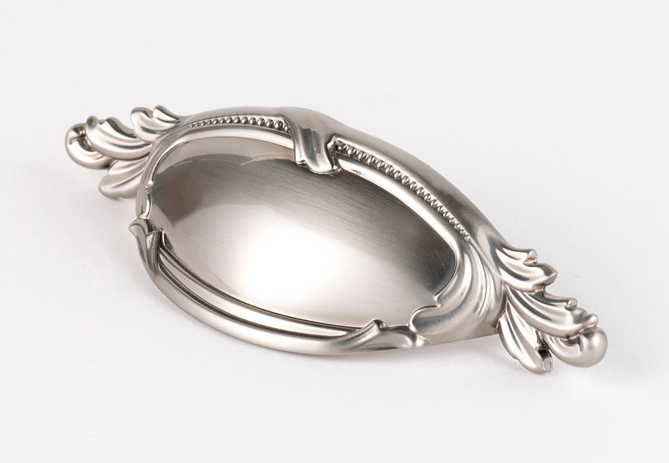 Alno A235-SN: 4" cc Hickory Cup Cabinet Pull - Satin Nickel