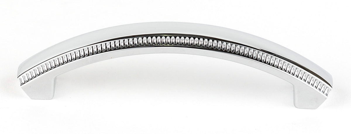 Alno A240-35-PB/NL: 3-1/2" cc Regal Cabinet Pull - Unlacquered Brass