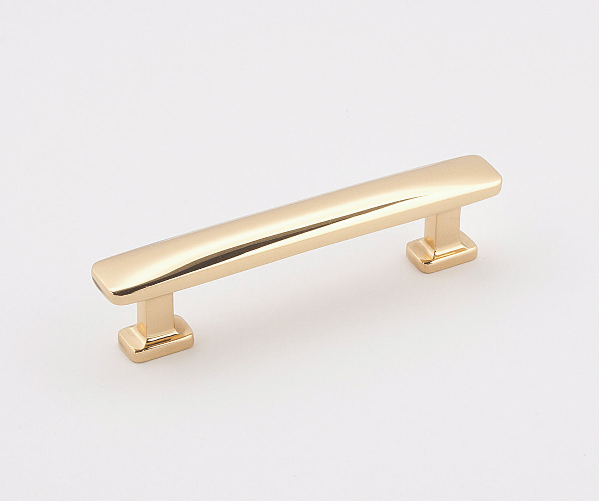 Alno A252-35-PB/NL: 3-1/2" cc Cloud Modern Cabinet Pull - Unlacquered Brass