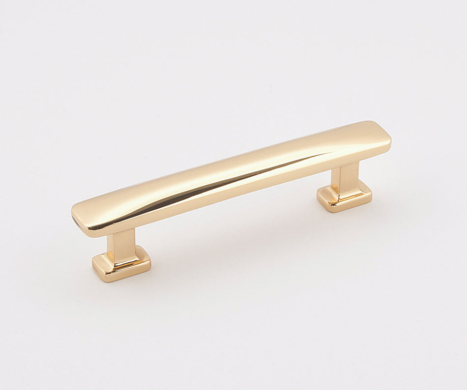 Alno A252-35-PB/NL: 3-1/2" cc Cloud Modern Cabinet Pull - Unlacquered Brass