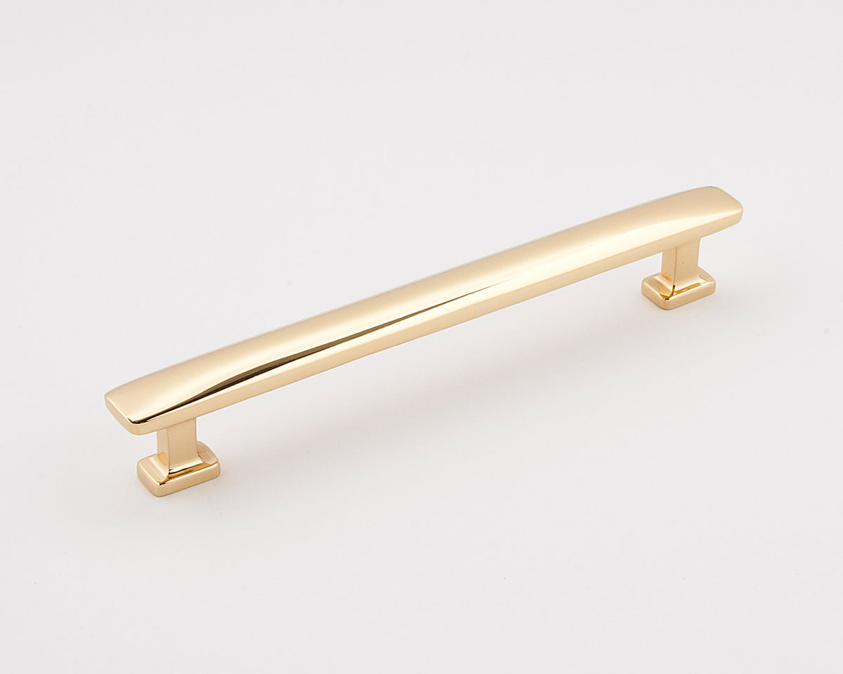 Alno A252-6-PB/NL: 6" cc Cloud Modern Cabinet Pull - Unlacquered Brass