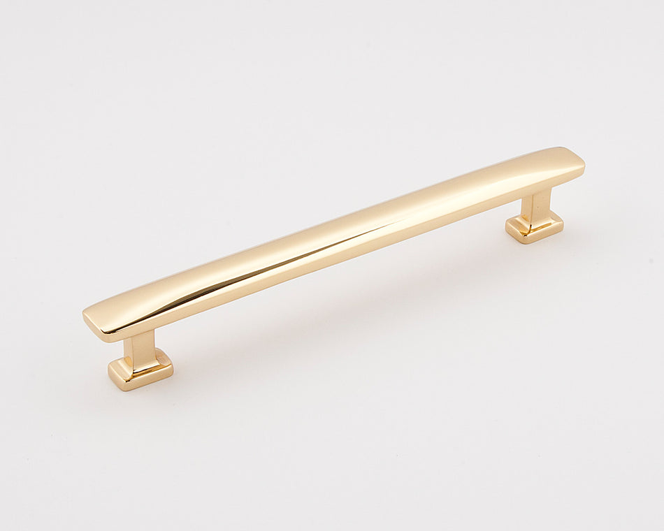 Alno A252-6-PB/NL: 6" cc Cloud Modern Cabinet Pull - Unlacquered Brass