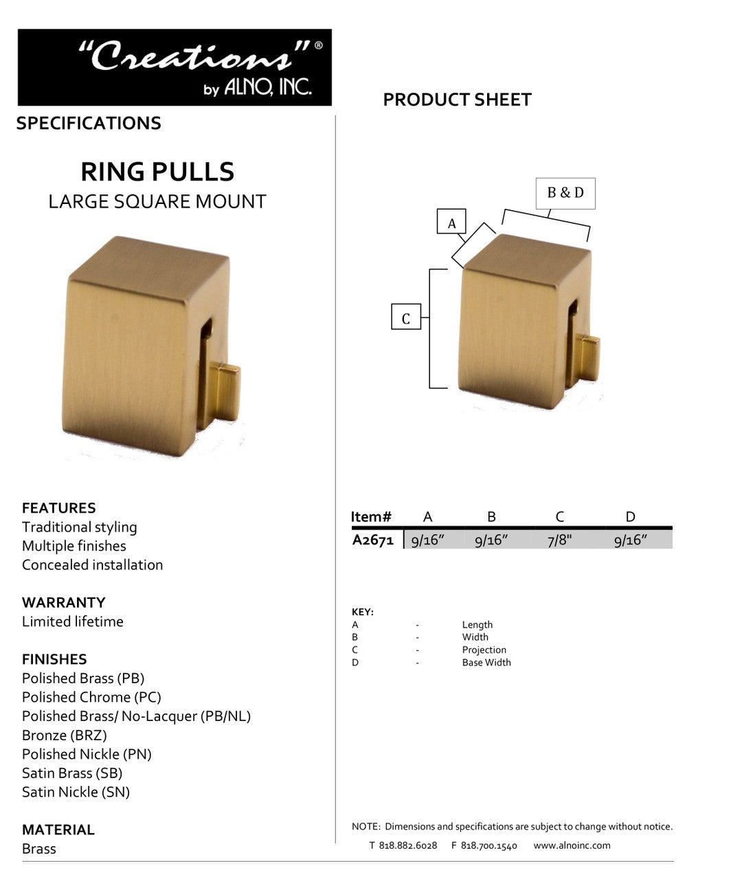 Specificaton Sheet