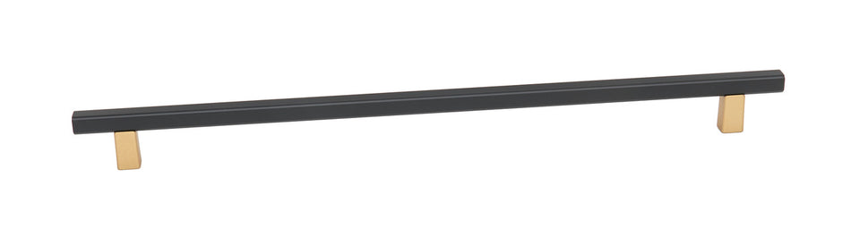 Alno A2805-12-CHP/MB: 12" cc Quadrato Smooth Bar Cabinet Pull - Champagne/Matte Black