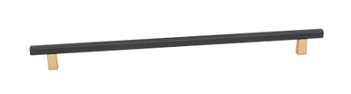 Alno A2805-12-CHP/MB: 12" cc Quadrato Smooth Bar Cabinet Pull - Champagne/Matte Black