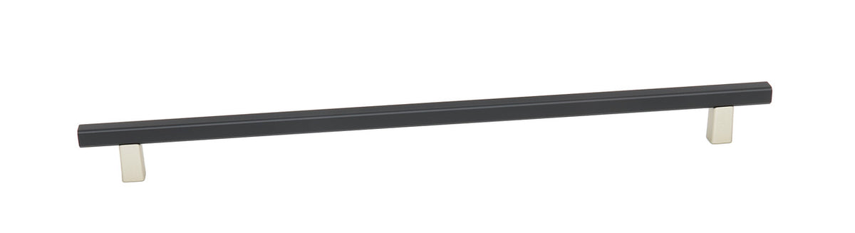 Alno A2805-12-MN/MB: 12" cc Quadrato Smooth Bar Cabinet Pull - Matte Nickel/Matte Black