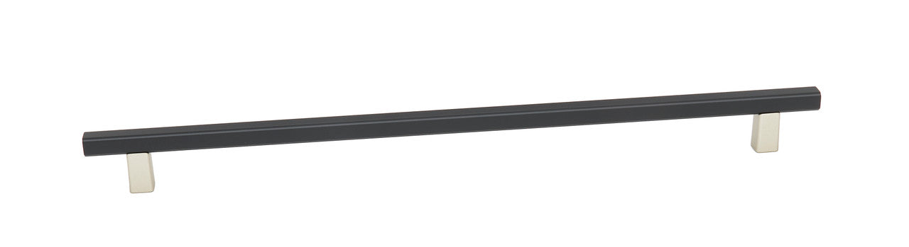 Alno A2805-12-MN/MB: 12" cc Quadrato Smooth Bar Cabinet Pull - Matte Nickel/Matte Black
