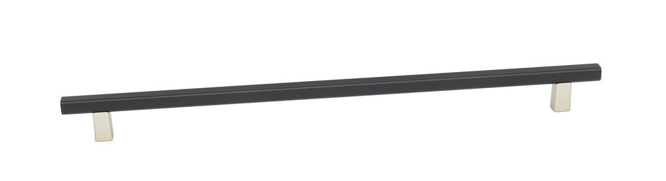 Alno A2805-12-MN/MB: 12" cc Quadrato Smooth Bar Cabinet Pull - Matte Nickel/Matte Black