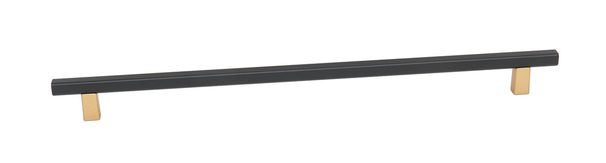 Alno A2805-18-CHP/MB: 18" cc Quadrato Smooth Bar Cabinet Pull - Champagne/Matte Black