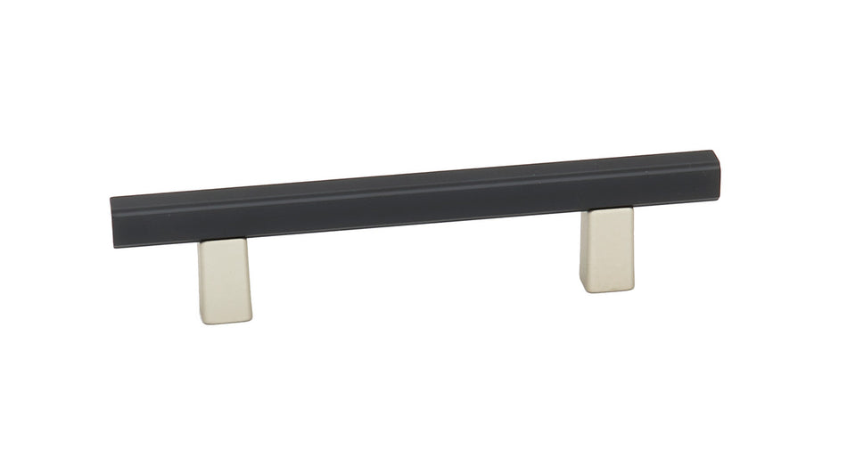 Alno A2805-35-MN/MB: 3-1/2" cc Quadrato Smooth Bar Cabinet Pull - Matte Nickel/Matte Black