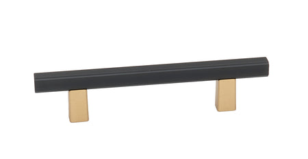 Alno A2805-4-CHP/MB: 4" cc Quadrato Smooth Bar Cabinet Pull - Champagne/Matte Black