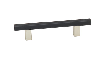 Alno A2805-4-MN/MB: 4" cc Quadrato Smooth Bar Cabinet Pull - Matte Nickel/Matte Black