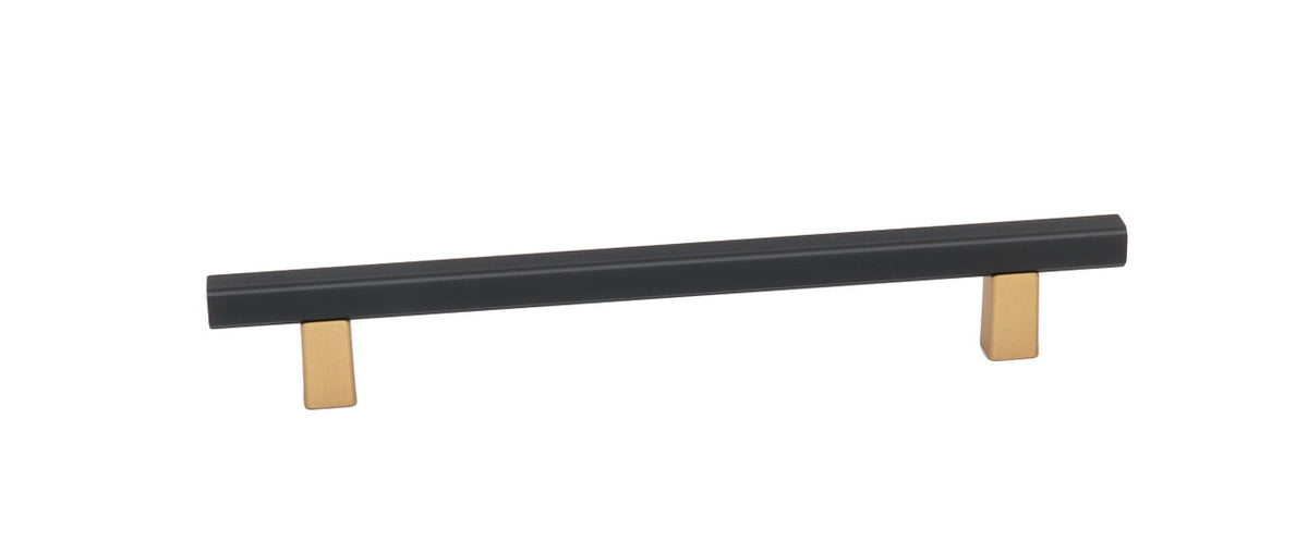 Alno A2805-6-CHP/MB: 6" cc Quadrato Smooth Bar Cabinet Pull - Champagne/Matte Black