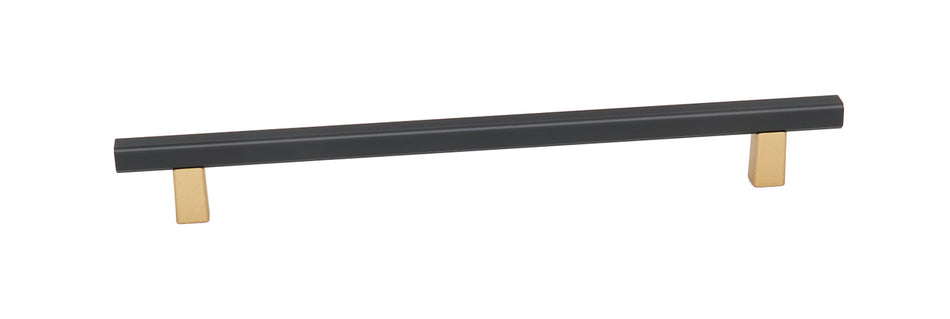 Alno A2805-8-CHP/MB: 8" cc Quadrato Smooth Bar Cabinet Pull - Champagne/Matte Black
