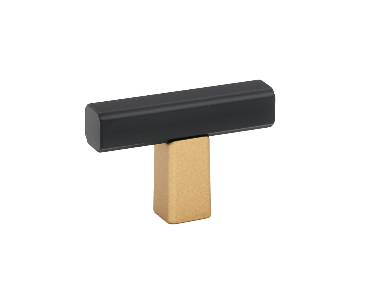 Alno A2805-CHP/MB: 1-3/4" Quadrato Smooth T-Bar Cabinet Knob - Champagne/Matte Black