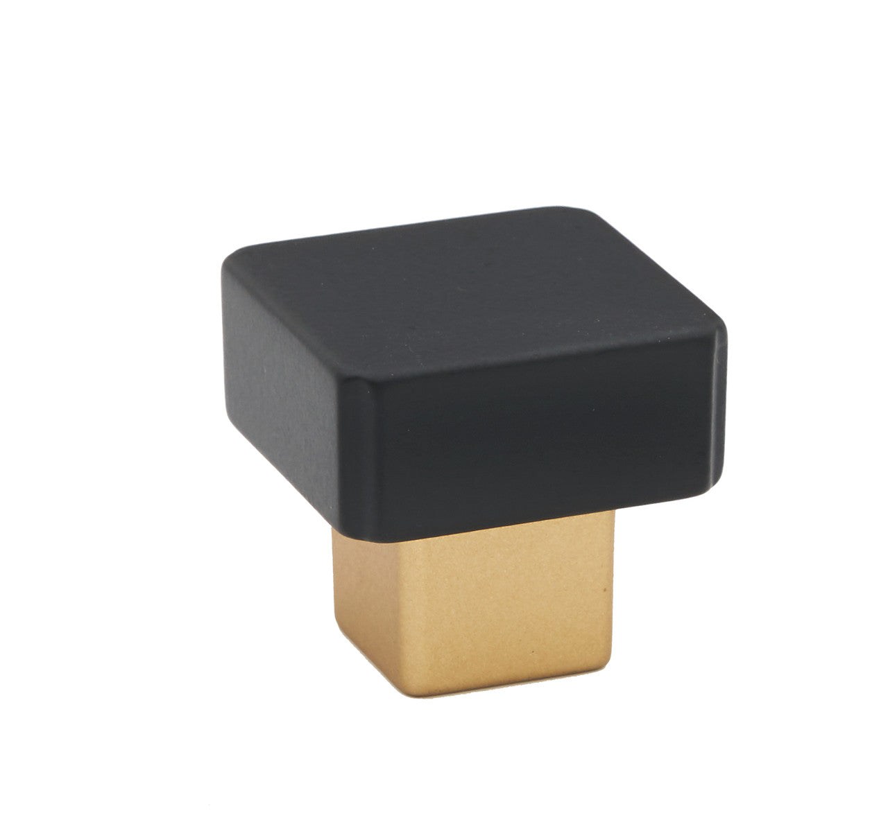 Alno A2855-CHP/MB: 1-1/4" Quadrato Square Smooth Cabinet Knob - Champagne/Matte Black