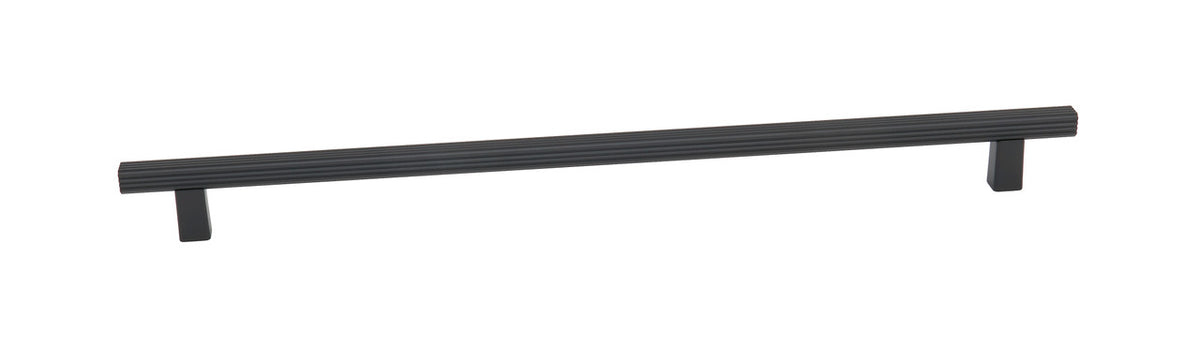 Alno A2905-12-MB: 12" cc Quadrato Grooved Bar Cabinet Pull - Matte Black