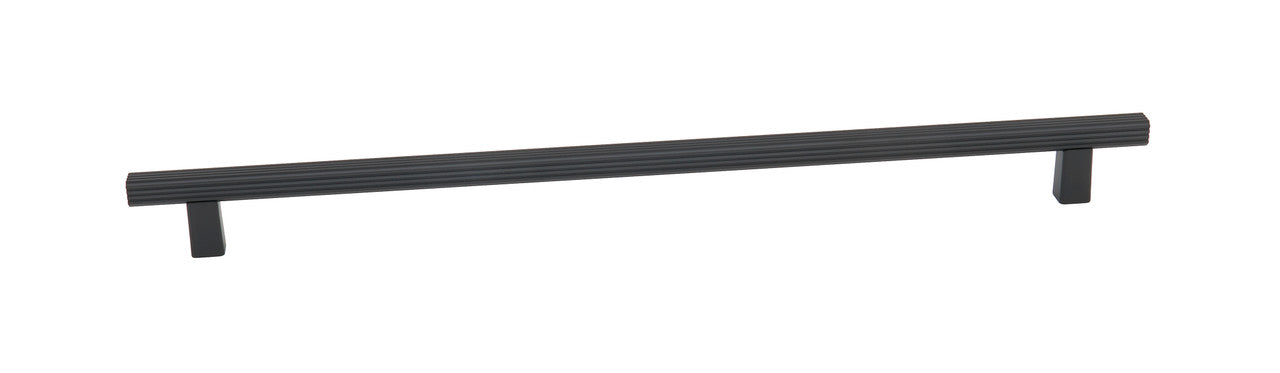 Alno A2905-12-MB: 12" cc Quadrato Grooved Bar Cabinet Pull - Matte Black