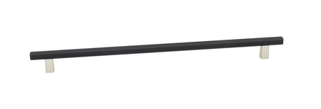 Alno A2905-12-MN/MB: 12" cc Quadrato Grooved Bar Cabinet Pull - Matte Nickel/Matte Black