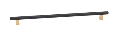 Alno A2905-18-CHP/MB: 18" cc Quadrato Grooved Bar Cabinet Pull - Champagne/Matte Black