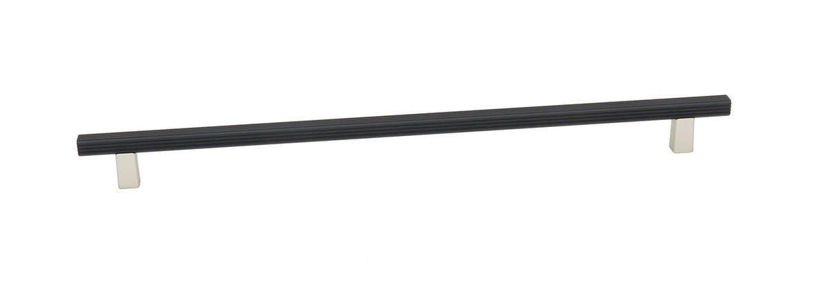 Alno A2905-18-MN/MB: 18" cc Quadrato Grooved Bar Cabinet Pull - Matte Nickel/Matte Black