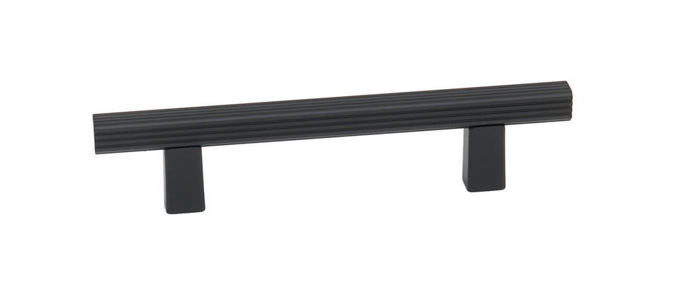 Alno A2905-35-MB: 3-1/2" cc Quadrato Grooved Bar Cabinet Pull - Matte Black