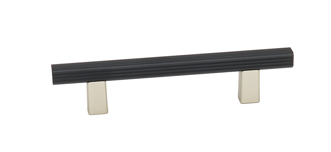 Alno A2905-35-MN/MB: 3-1/2" cc Quadrato Grooved Bar Cabinet Pull - Matte Nickel/Matte Black