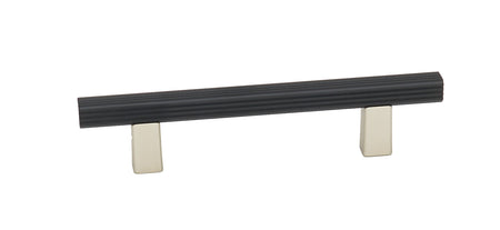 Alno A2905-4-MN/MB: 4" cc Quadrato Grooved Bar Cabinet Pull - Matte Nickel/Matte Black