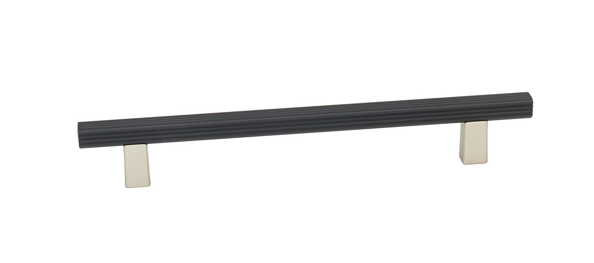 Alno A2905-6-MN/MB: 6" cc Quadrato Grooved Bar Cabinet Pull - Matte Nickel/Matte Black