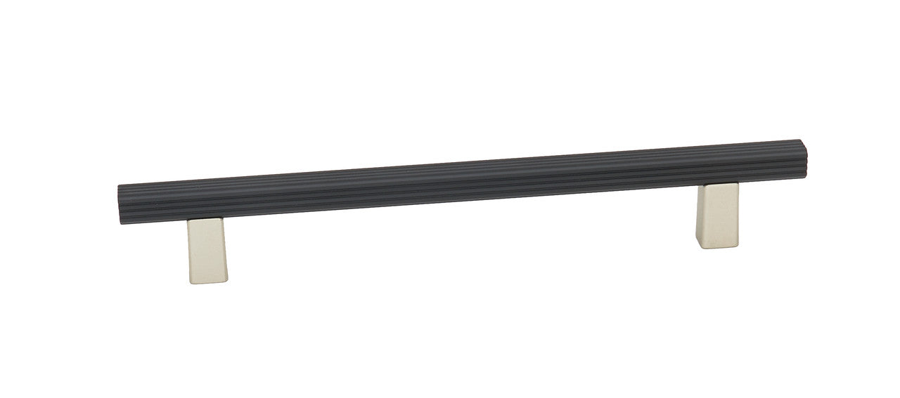 Alno A2905-6-MN/MB: 6" cc Quadrato Grooved Bar Cabinet Pull - Matte Nickel/Matte Black
