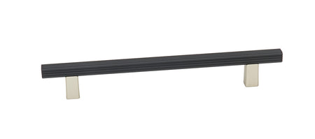 Alno A2905-6-MN/MB: 6" cc Quadrato Grooved Bar Cabinet Pull - Matte Nickel/Matte Black