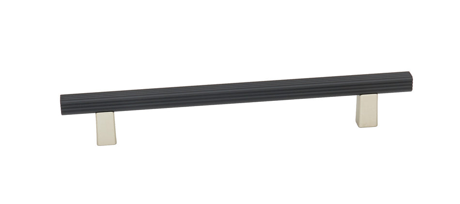 Alno A2905-6-MN/MB: 6" cc Quadrato Grooved Bar Cabinet Pull - Matte Nickel/Matte Black