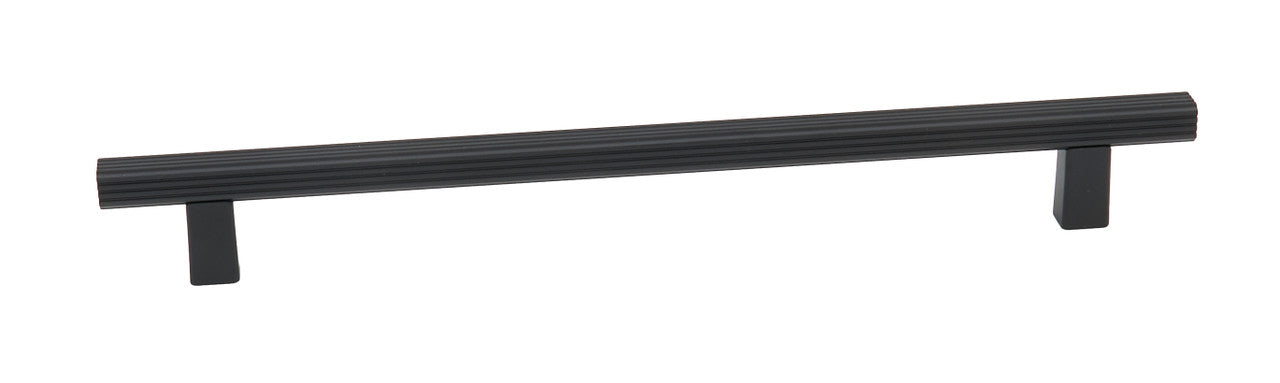 Alno A2905-8-MB: 8" cc Quadrato Grooved Bar Cabinet Pull - Matte Black