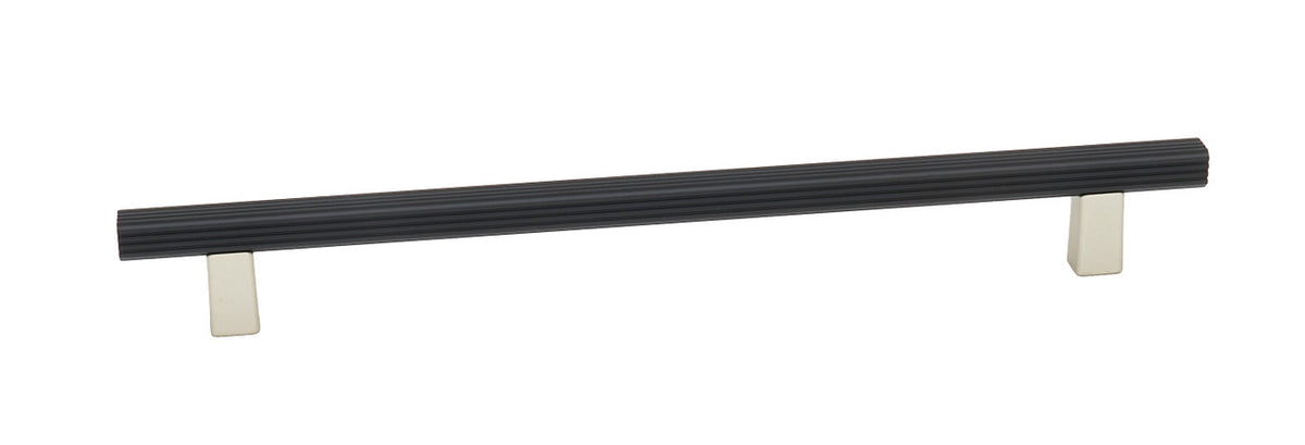 Alno A2905-8-MN/MB: 8" cc Quadrato Grooved Bar Cabinet Pull - Matte Nickel/Matte Black