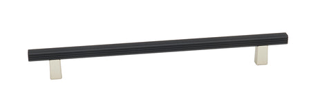 Alno A2905-8-MN/MB: 8" cc Quadrato Grooved Bar Cabinet Pull - Matte Nickel/Matte Black