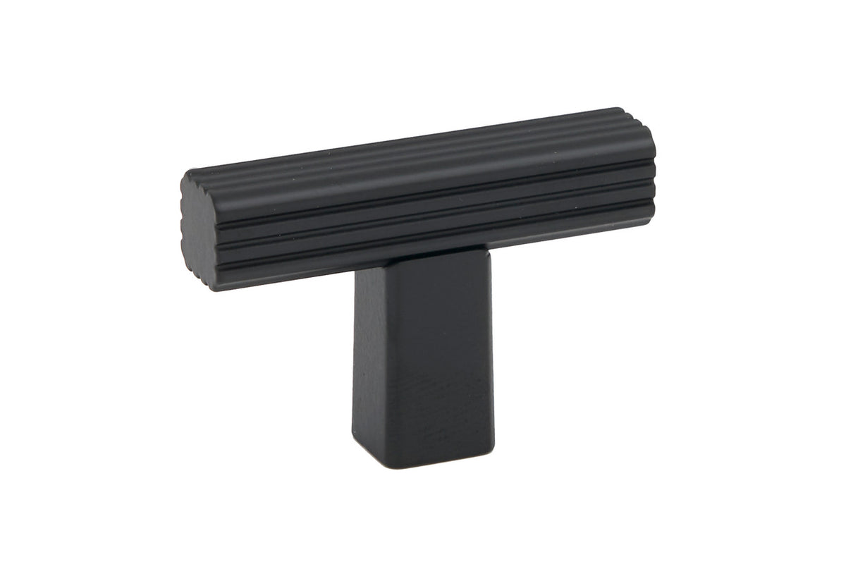 Alno A2905-MB: 1-3/4" Quadrato Grooved T-Bar Cabinet Knob - Matte Black
