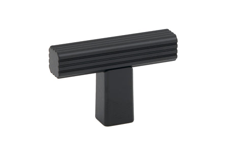 Alno A2905-MB: 1-3/4" Quadrato Grooved T-Bar Cabinet Knob - Matte Black