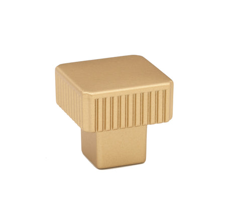 Alno A2955-CHP: 1-1/4" Quadrato Square Grooved  Cabinet Knob - Champagne