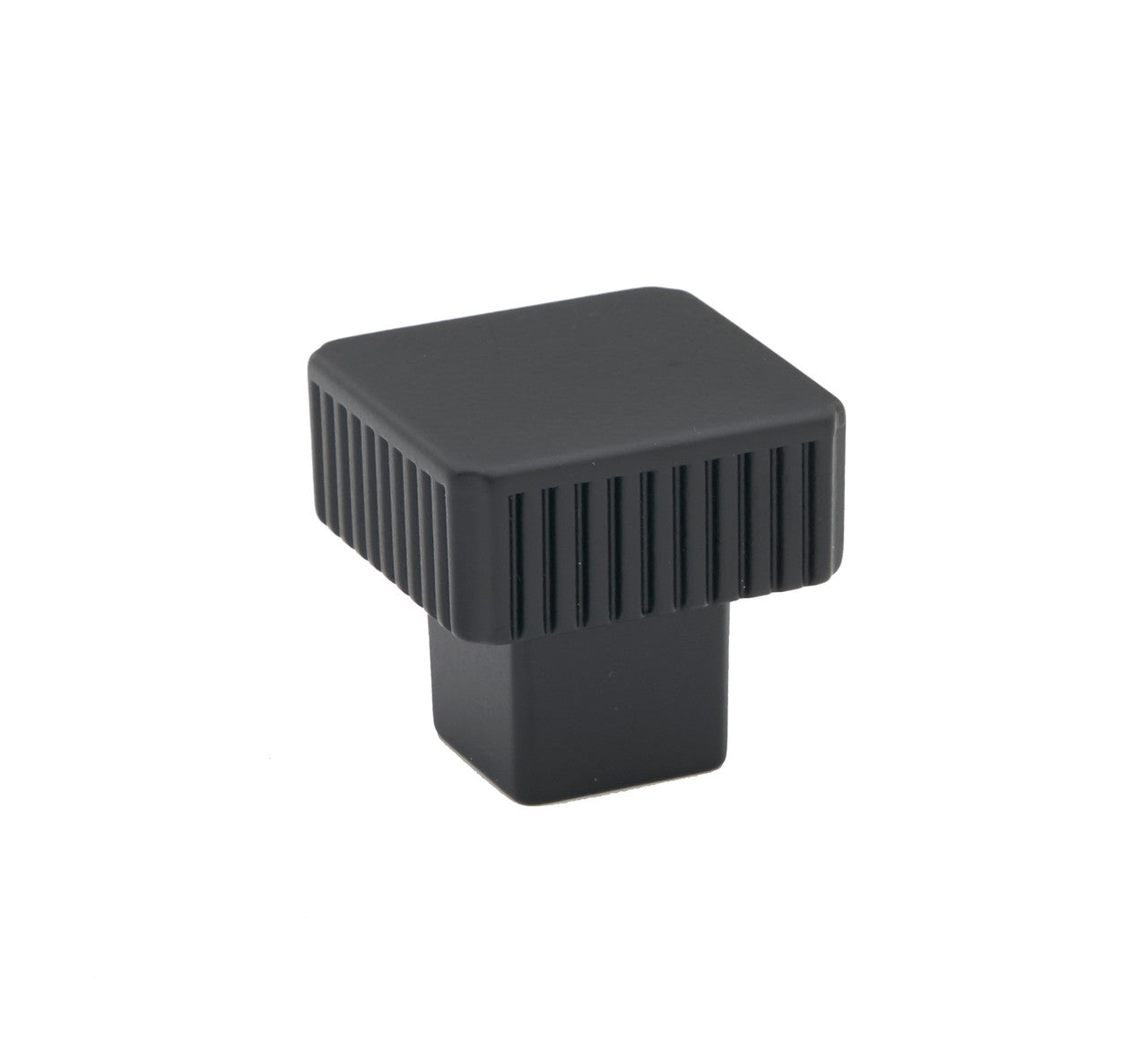 Alno A2955-MB: 1-1/4" Quadrato Square Grooved  Cabinet Knob - Matte Black