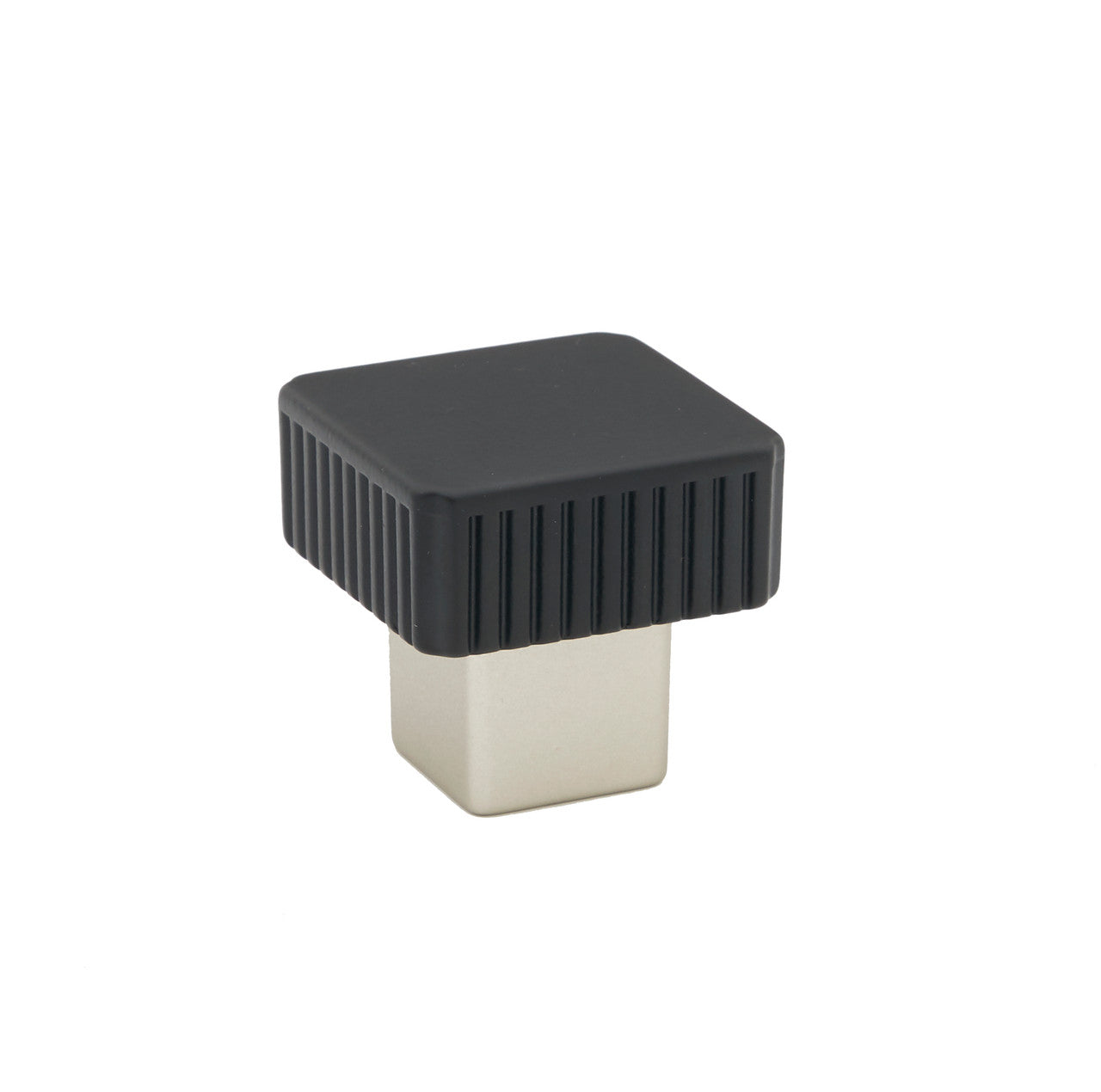 Alno A2955-MN/MB: 1-1/4" Quadrato Square Grooved  Cabinet Knob - Matte Nickel/Matte Black