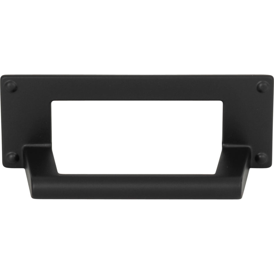 Atlas A301-BL: 3" cc Bradbury Cup Cabinet Pull - Matte Black