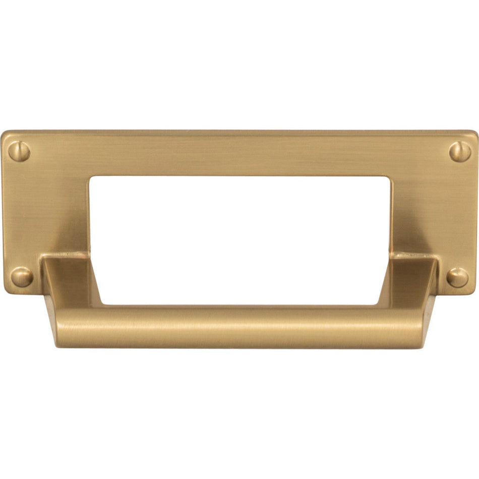 Atlas A301-WB: 3" cc Bradbury Cup Cabinet Pull - Warm Brass