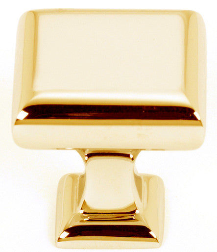 Alno A310-1-PB/NL: 1" Manhattan Square Cabinet Knob - Unlacquered Brass
