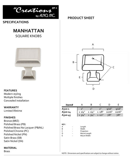 Specificaton Sheet