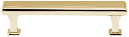 Alno A310-35-PB/NL: 3-1/2" cc Manhattan Cabinet Pull - Unlacquered Brass