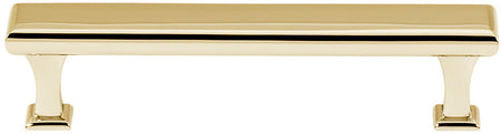 Alno A310-4-PB/NL: 4" cc Manhattan Cabinet Pull - Unlacquered Brass