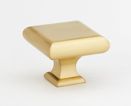 Alno A310-45-SB: 1-3/4" cc Manhattan Square Cabinet Knob - Satin Brass